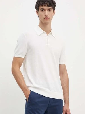 Armani Exchange polo bawełniane kolor biały gładki 8NZF5D ZM3JZ