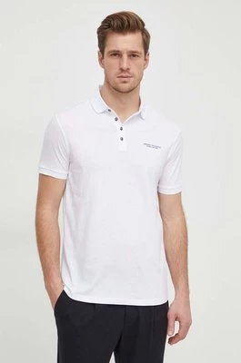 Armani Exchange polo bawełniane kolor biały gładki 8NZF80 Z8H4Z NOS