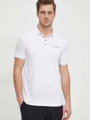 Armani Exchange polo bawełniane kolor biały gładki 8NZF80 Z8H4Z NOS