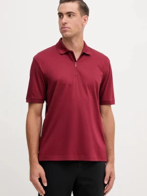 Armani Exchange polo bawełniane kolor bordowy gładki XM001291 AF10364
