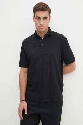 Armani Exchange polo bawełniane kolor czarny gładki 6DZFLJ ZJ2ZZ