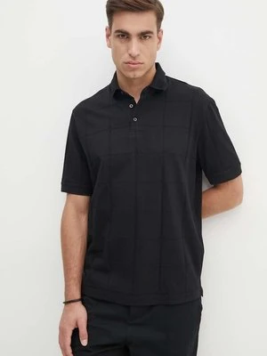 Armani Exchange polo bawełniane kolor czarny gładki 6DZFLJ ZJ2ZZ