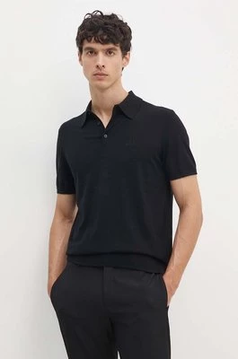 Armani Exchange polo bawełniane kolor czarny gładki 8NZF5D ZM3JZ