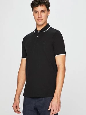 Armani Exchange polo bawełniane kolor czarny gładki 8NZF75 Z8M5Z