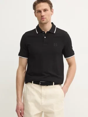 Armani Exchange polo bawełniane kolor czarny 8NZF75 Z8M5Z