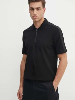 Armani Exchange polo bawełniane kolor czarny z aplikacją 6DZFLC ZJM5Z