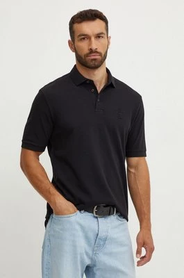 Armani Exchange polo bawełniane kolor czarny z aplikacją 6DZFLK ZJXUZ