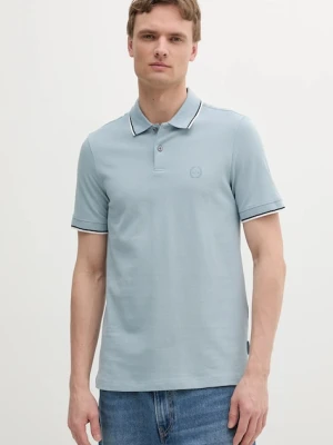 Armani Exchange polo bawełniane kolor niebieski gładki 8NZF75 Z8M5Z