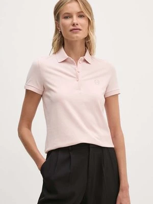 Armani Exchange polo bawełniane kolor różowy