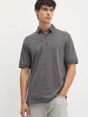 Armani Exchange polo bawełniane kolor szary gładki 6DZFLJ ZJ2ZZ