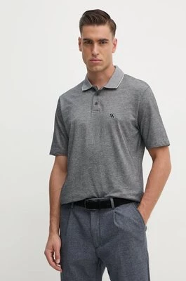 Armani Exchange polo bawełniane kolor szary melanżowy 6DZFJP ZJM5Z