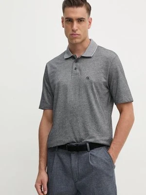 Armani Exchange polo bawełniane kolor szary melanżowy 6DZFJP ZJM5Z