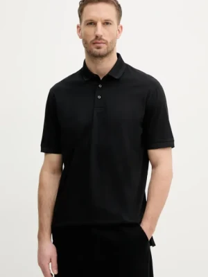 Armani Exchange polo bawełniane męski kolor czarny gładki XM000329 AF10364