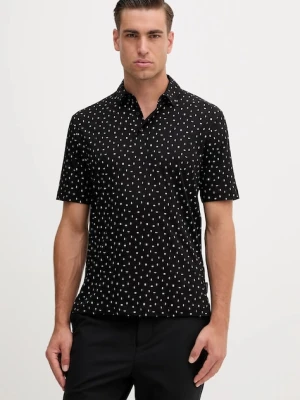 Armani Exchange polo bawełniane męski kolor czarny wzorzysty XM000735 AF10356
