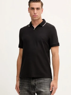 Armani Exchange polo bawełniane męski kolor czarny z aplikacją XM001364 AF16261