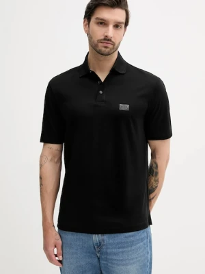 Armani Exchange polo bawełniane męski kolor czarny z nadrukiem XM000484 AF10364
