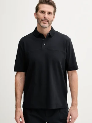 Armani Exchange polo bawełniane męski kolor granatowy gładki XM000357 AF12758