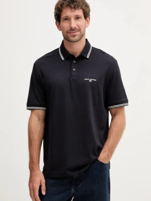 Armani Exchange polo bawełniane męski kolor granatowy gładki XM000993 AF10361