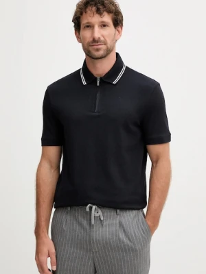 Armani Exchange polo bawełniane męski kolor granatowy gładki XM000994 AF10366