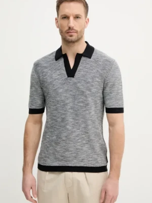 Armani Exchange polo bawełniane męski kolor granatowy wzorzysty XM000182 AF11966
