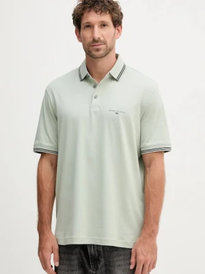 Armani Exchange polo bawełniane męski kolor zielony gładki XM000993 AF10361