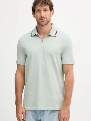 Armani Exchange polo bawełniane męski kolor zielony gładki XM000994 AF10366