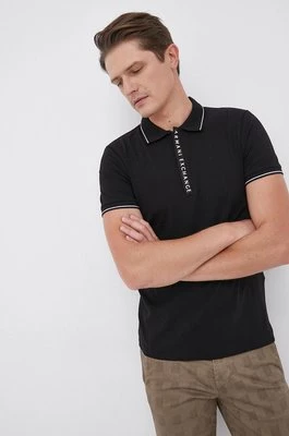 Armani Exchange polo kolor czarny z nadrukiem 8NZF71 ZJH2Z