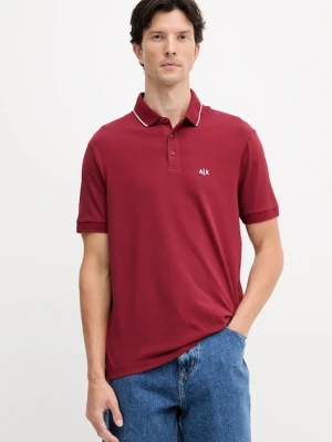 Armani Exchange polo męski kolor bordowy gładki XM001289 AF10363