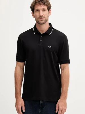 Armani Exchange polo męski kolor czarny gładki XM001289 AF10363