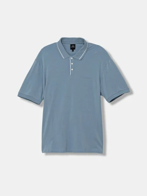 Armani Exchange polo męski kolor niebieski gładki XM001557 AF10363