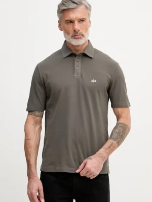 Armani Exchange polo męskie bawełniane zielony