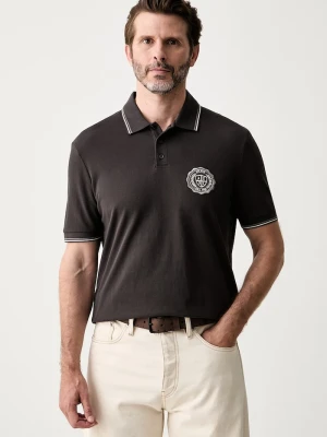 Armani Exchange polo męskie bawełniane brązowy