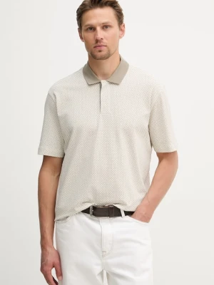 Armani Exchange polo męskie bawełniane z elastanem beżowy
