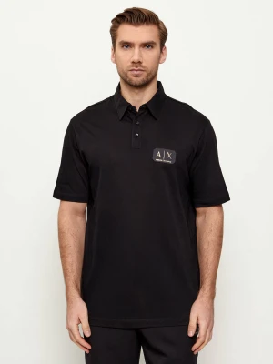 Armani Exchange Polo | Regular Fit czarny