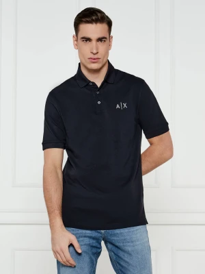 Armani Exchange Polo | Regular Fit granatowy
