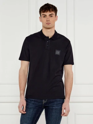 Armani Exchange Polo | Regular Fit | pique czarny