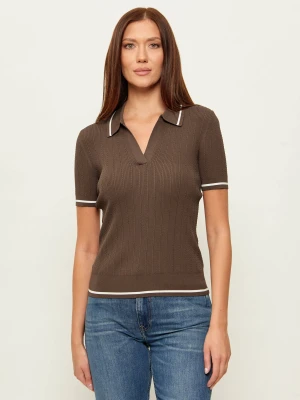 Armani Exchange Polo | Slim Fit brązowy