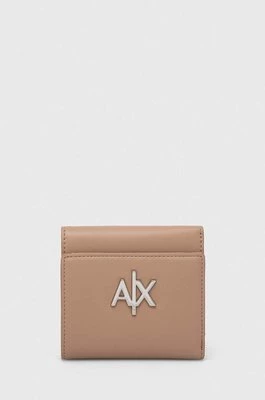 Armani Exchange portfel damski kolor beżowy 948530 4R700