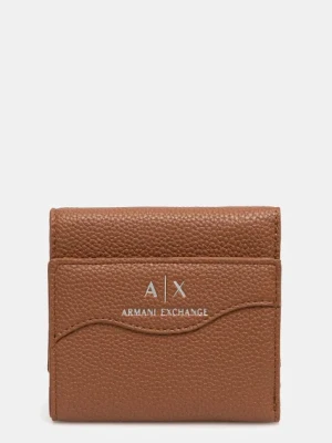 Armani Exchange portfel damski kolor brązowy