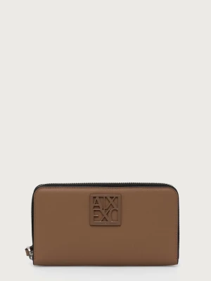 Armani Exchange portfel damski z imitacji skóry beżowy