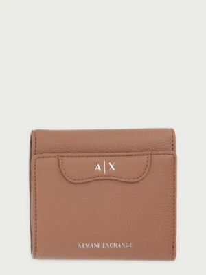 Armani Exchange portfel damski z imitacji skóry beżowy
