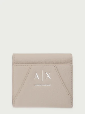 Armani Exchange portfel damski z imitacji skóry beżowy