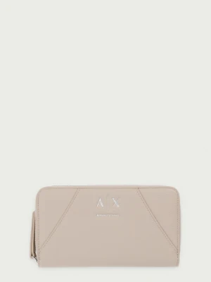 Armani Exchange portfel damski z imitacji skóry beżowy