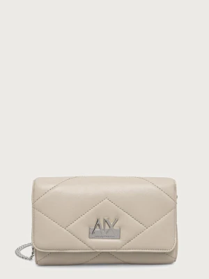 Armani Exchange portfel damski z imitacji skóry beżowy