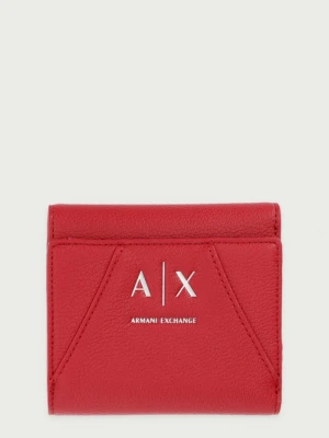Armani Exchange portfel damski z imitacji skóry bordowy