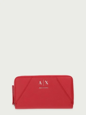 Armani Exchange portfel damski z imitacji skóry bordowy