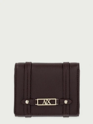 Armani Exchange portfel damski z imitacji skóry brązowy