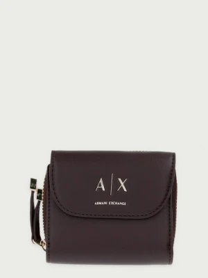 Armani Exchange portfel damski z imitacji skóry brązowy