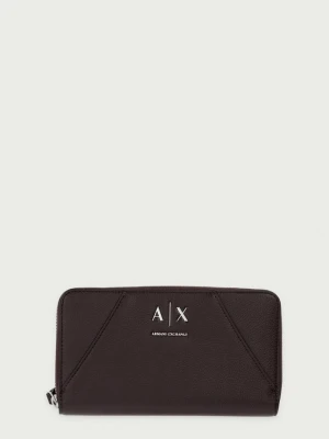 Armani Exchange portfel damski z imitacji skóry brązowy