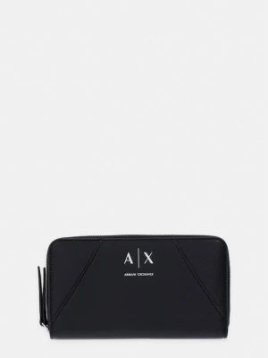 Armani Exchange portfel damski z imitacji skóry czarny